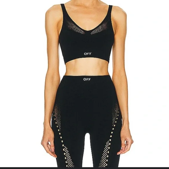 Off white seaml mesh leggings